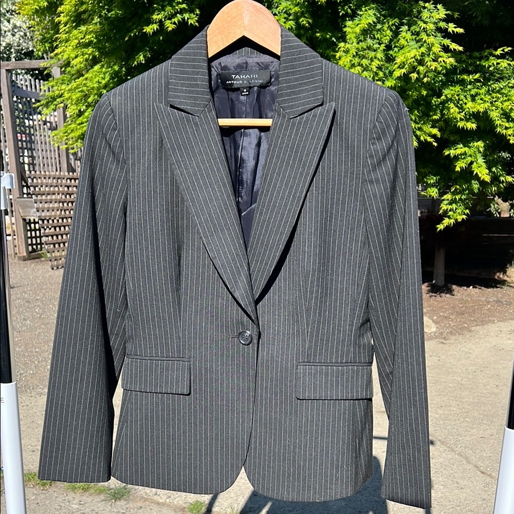 Fitted Pinstripe Blazer for Women